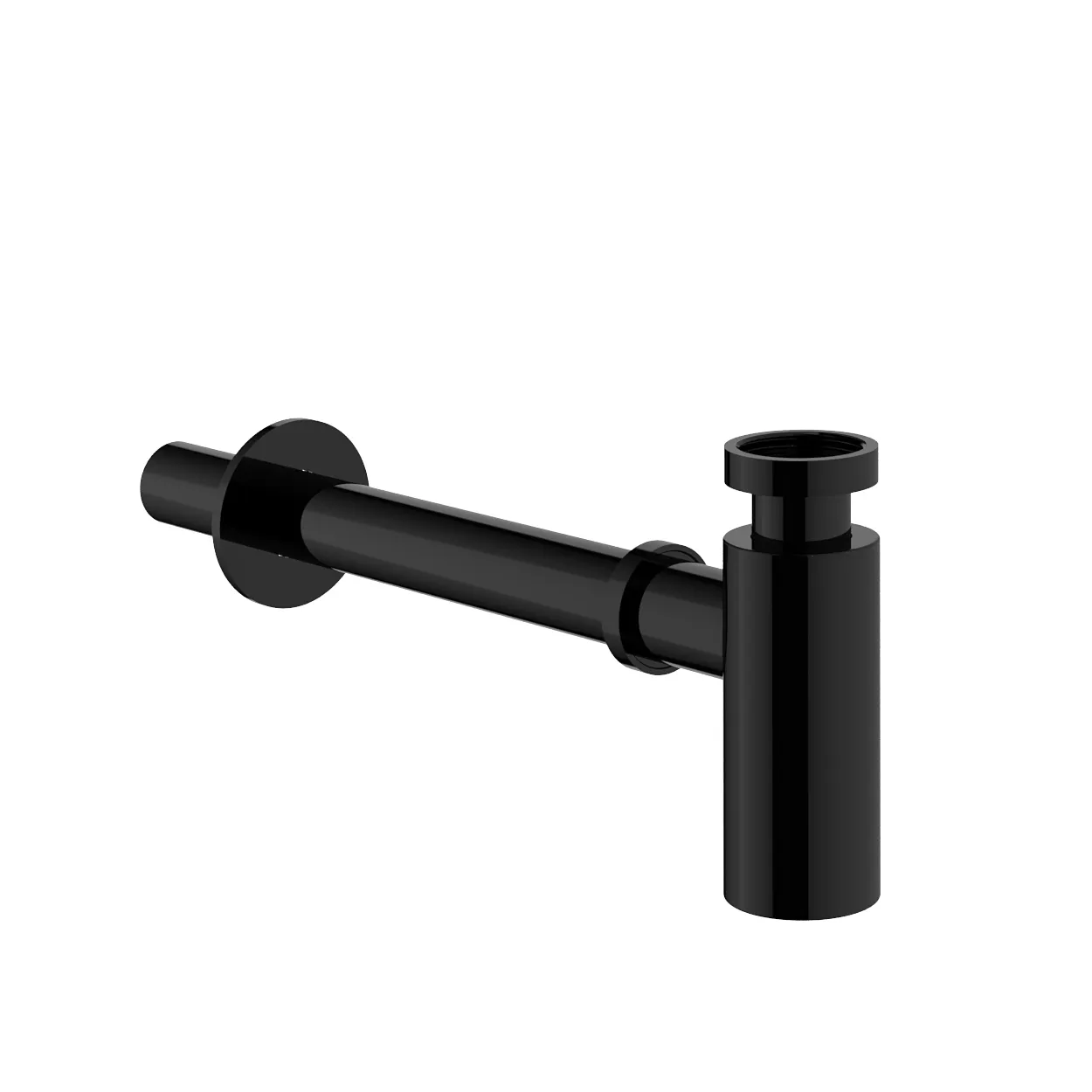 Zubehör Design Siphon Abgangsrohr und Rosette G 1 1/4″ Maximallänge 29 cm Schwarz Hochglanz Zubehör Design Siphon Abgangsrohr und Rosette G 1 1/4″ Maximallänge 29 cm Schwarz Hochglanz