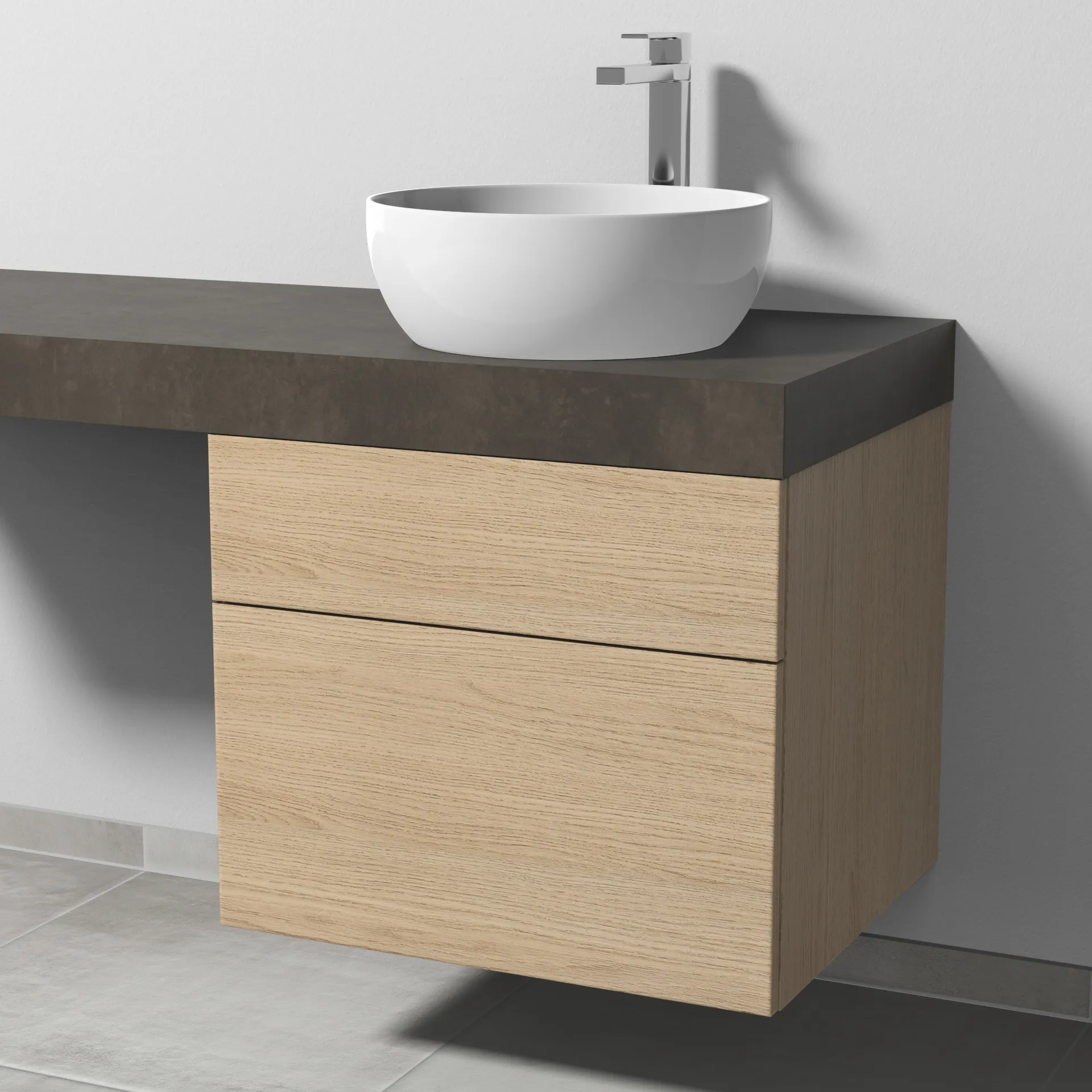 Sanipa Waschtischunterschrank „2morrow“ 600 × 510 × 520 mm in Eiche Nordic