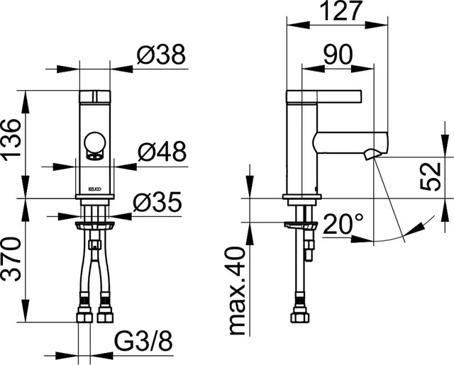 IXMO 59504011100 Einhebel-Waschtischmischer 60 ohne Zugstangen-Ablaufgarnitur IXMO Pure, Rosette rund/eckig verchromt