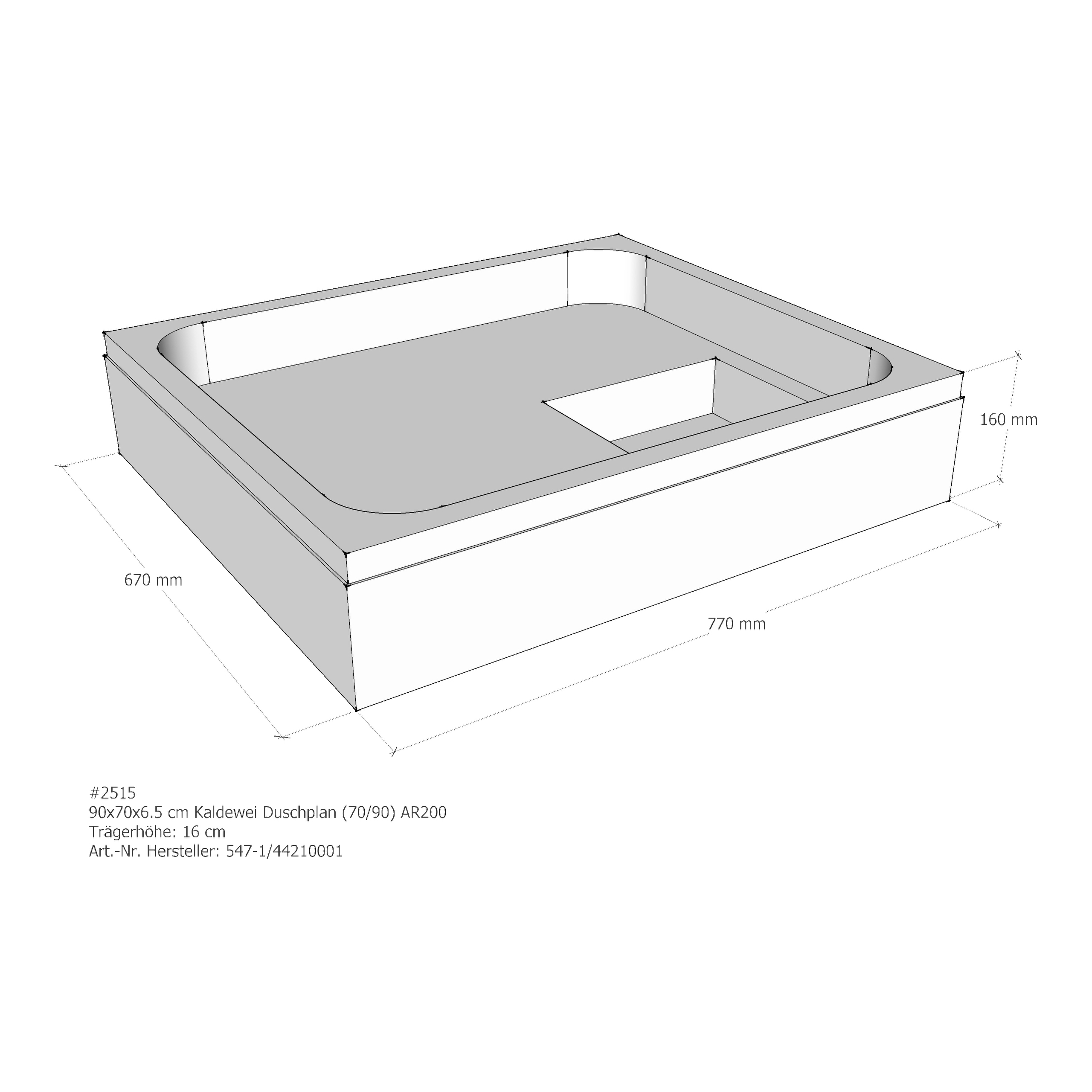 Duschwannenträger für Kaldewei Duschplan 90 × 70 × 6,5 cm Breite: 70 cm / Länge: 90 cm Duschwannenträger für Kaldewei Duschplan 90 × 70 × 6,5 cm Breite: 70 cm / Länge: 90 cm