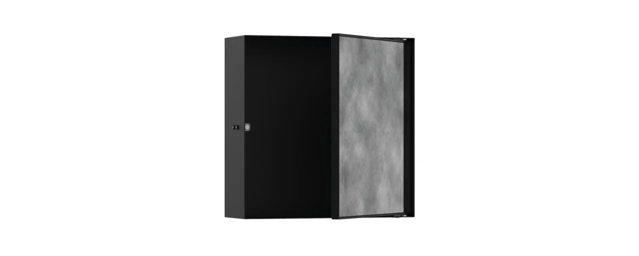 Hansgrohe XtraStoris Rock Wandnische, befliesbar, Mattschwarz, 300 x 300 x 100 mm, Einbautiefe 100 mm