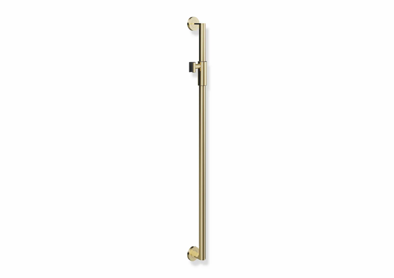 Brausehalterstange, Edelstahl, PVD, Achsmaß 1100 mm, D: 32 mm, mit magnetischem Brausehalter, in Farbe CK (Messing glänzend) Brausehalterstange, Edelstahl, PVD, Achsmaß 1100 mm, D: 32 mm, mit magnetischem Brausehalter, in Farbe CK (Messing glänzend)