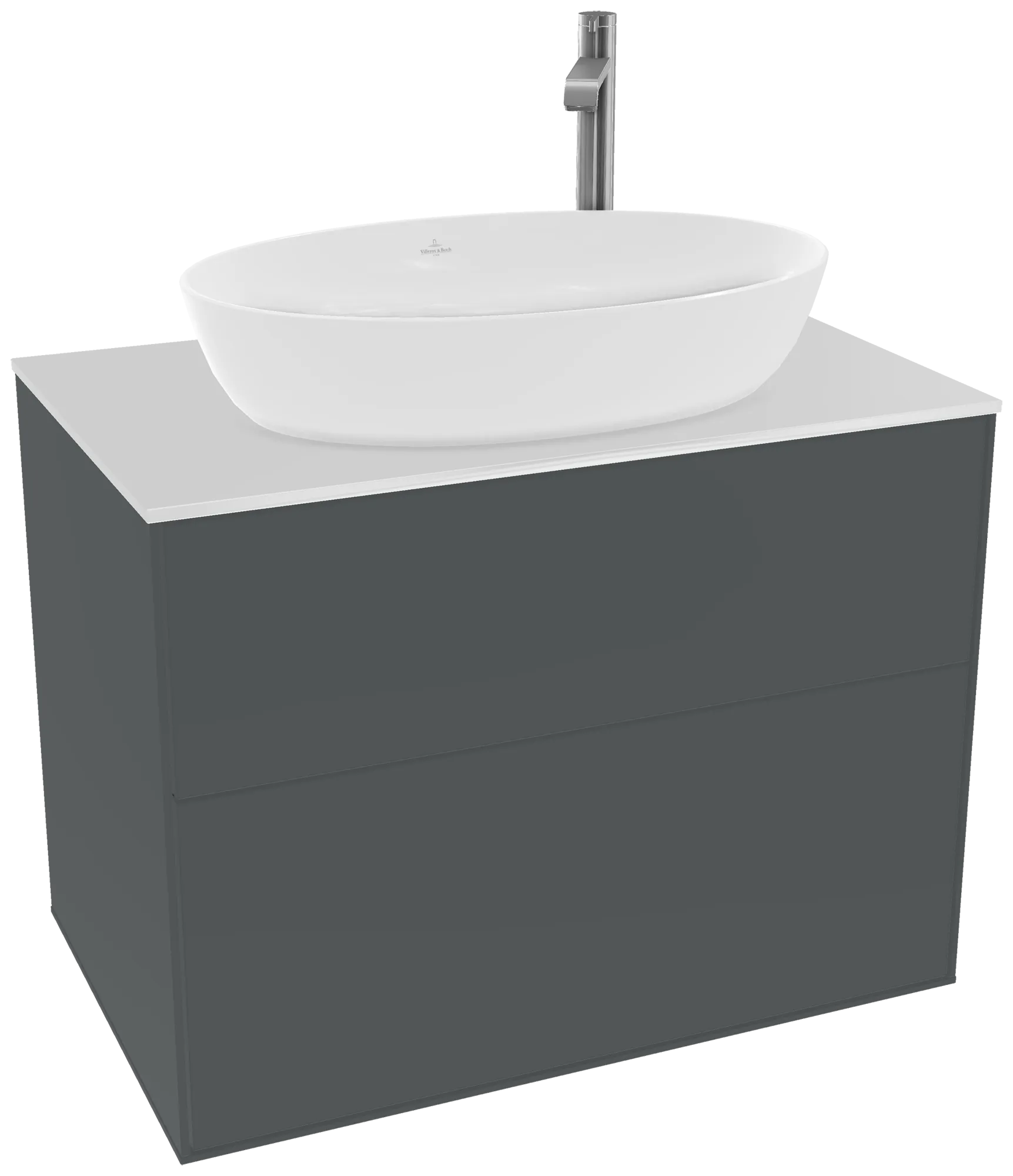 Villeroy & Boch Waschbeckenunterschrank Finion F87, Midnight Blue Matt Lacquer, 800x603x501 mm, mit SoftClosing und Push-to-open Funktion