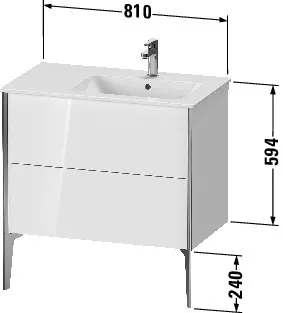 Duravit Waschtischunterschrank bodenstehend „XViu“ 81 × 59,4 × 48 cm in Graphit Matt