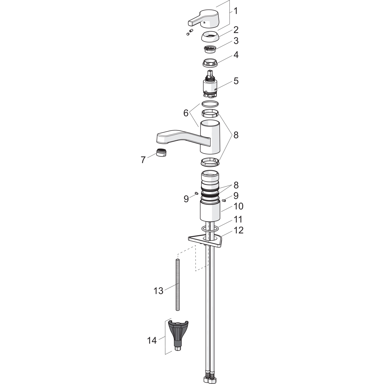 HA Einhebelmischer Küchenarmatur HANSAPALENO 5653 Ausladung 216 mm DN15 Chrom