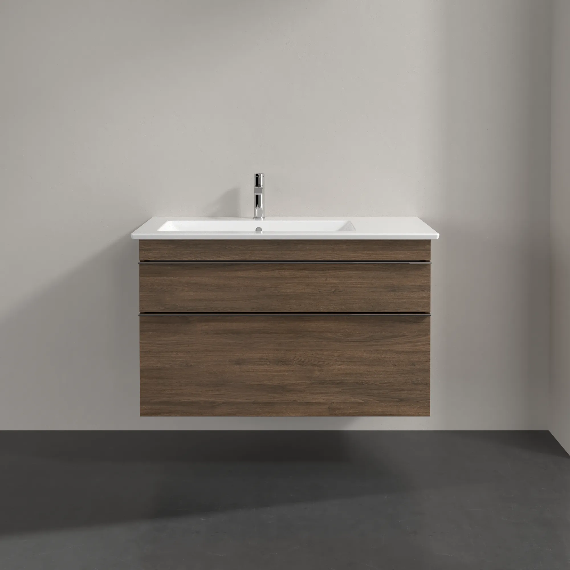 Villeroy & Boch Waschtischunterschrank „Venticello“ für Schrankwaschtisch 953 × 590 × 502 mm Arizona Oak, für Becken links