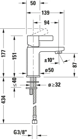 Einhand-Waschtischarmatur „D-Neo“ Ausladung 94 mm in Chrom Einhand-Waschtischarmatur „D-Neo“ Ausladung 94 mm in Chrom