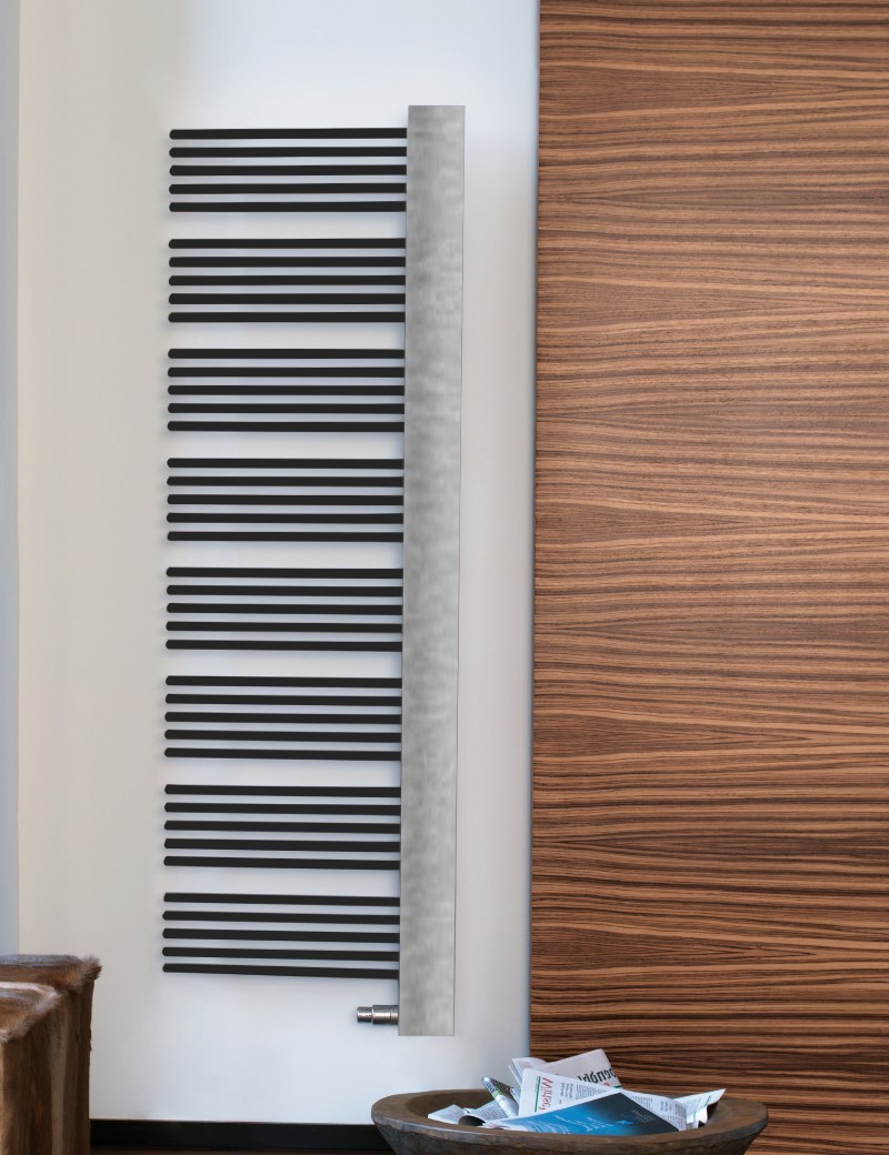 Zehnder Design-Elektroheizkörper „Yucca Cover“ mit Heizstab RACY 58,2 × 156 cm in Volcanic (glänzend)