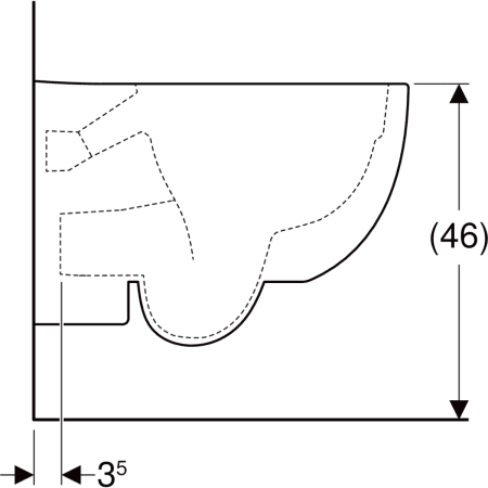 Wand-Tiefspül-WC „Renova Comfort“ geschlossene Form 35,5 × 37 × 53 cm in weiß alpin, ohne Spülrand Wand-Tiefspül-WC „Renova Comfort“ geschlossene Form 35,5 × 37 × 53 cm in weiß alpin, ohne Spülrand