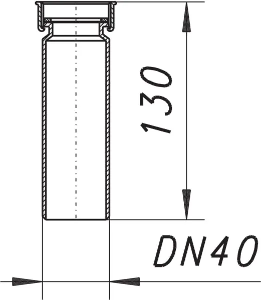 Tauchrohr 010/0, 130mm, 1 1/4″ x DN 40 Tauchrohr 010/0, 130mm, 1 1/4″ x DN 40