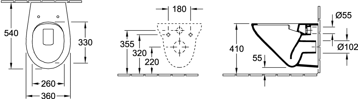 Wand-Tiefspül-WC Combi-Pack DirectFlush „O.novo“ 36 × 36 × 54 cm in Weiß Alpin, ohne Spülrand Wand-Tiefspül-WC Combi-Pack DirectFlush „O.novo“ 36 × 36 × 54 cm in Weiß Alpin, ohne Spülrand