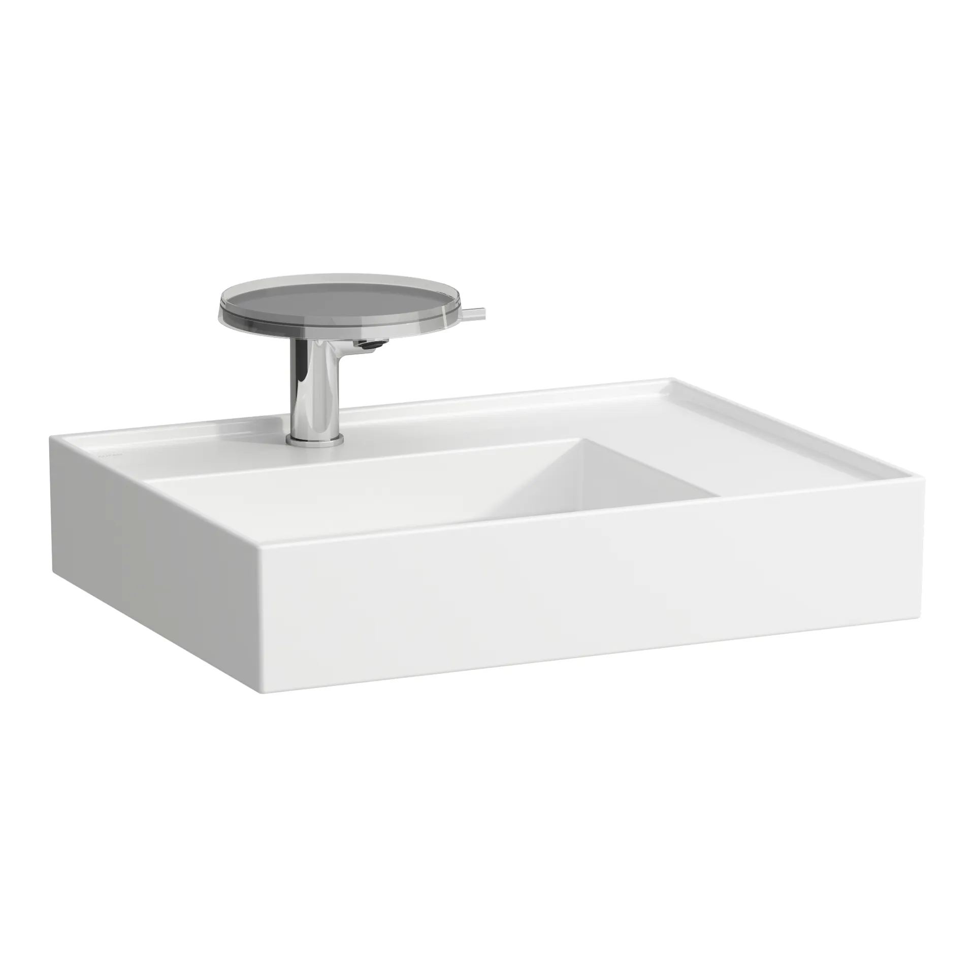 Waschtisch Kartell • 460x600x150 1 Hahnloch ohne Überlauf Ablage rechts weiß Waschtisch Kartell • 460x600x150 1 Hahnloch ohne Überlauf Ablage rechts weiß