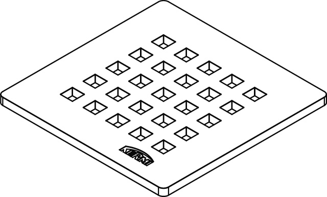 POINT Ablaufabdeckung Exklusiv 1, Länge 115 mm Breite 115 mm, für POINT Ablauf