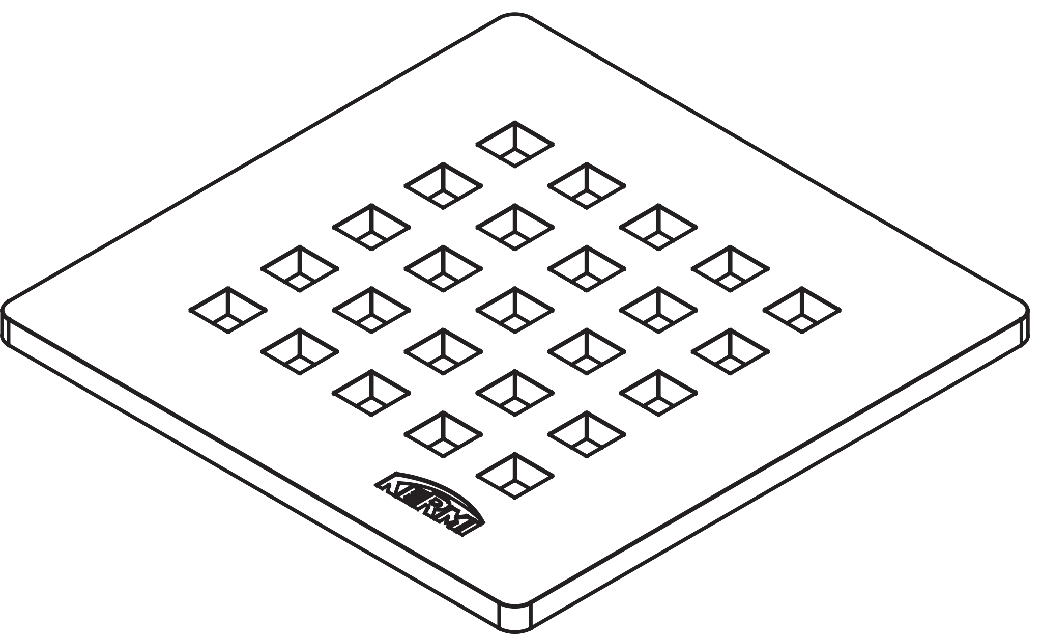 POINT Ablaufabdeckung Exklusiv 1, Länge 115 mm Breite 115 mm, für POINT Ablauf