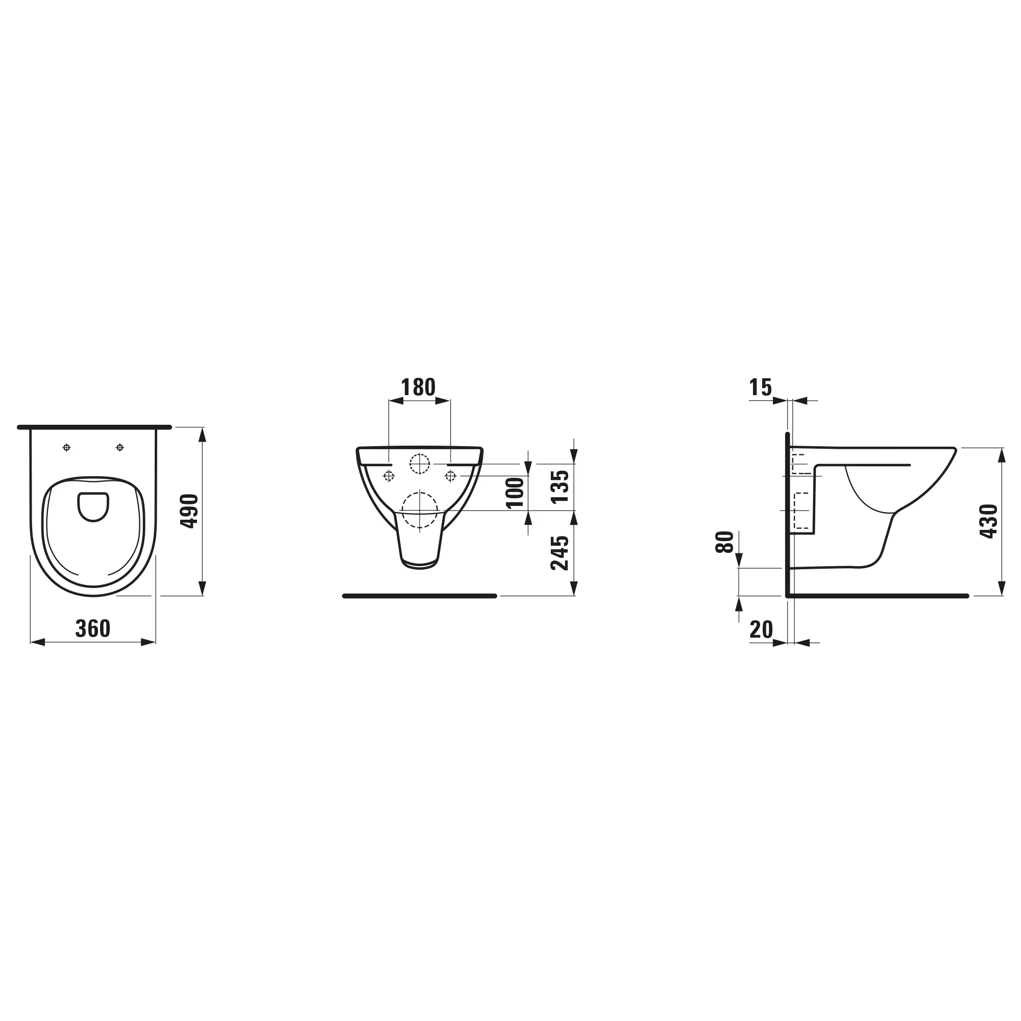 Laufen PRO Pack Tiefspül-WC wandhängend + Sitz 490x360 spülrandlos kurz, weiß Laufen PRO Pack Tiefspül-WC wandhängend + Sitz 490x360 spülrandlos kurz, weiß