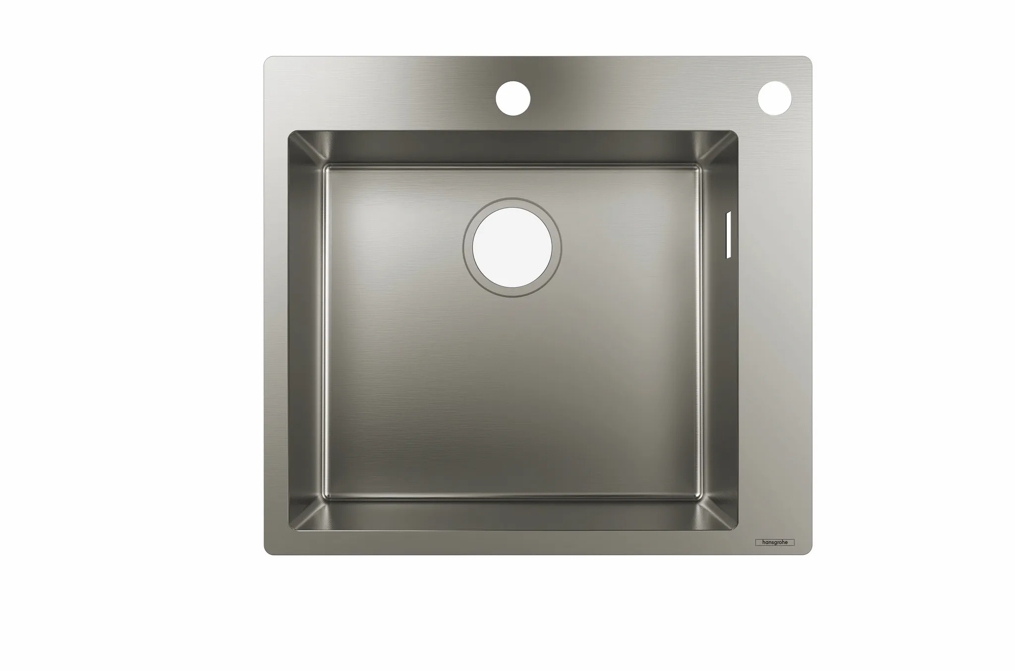 Hansgrohe Einbauspüle S71, Edelstahl, 530 x 480 mm, 1 Hauptbecken, flach aufliegend oder flächenbündig Hansgrohe Einbauspüle S71, Edelstahl, 530 x 480 mm, 1 Hauptbecken, flach aufliegend oder flächenbündig