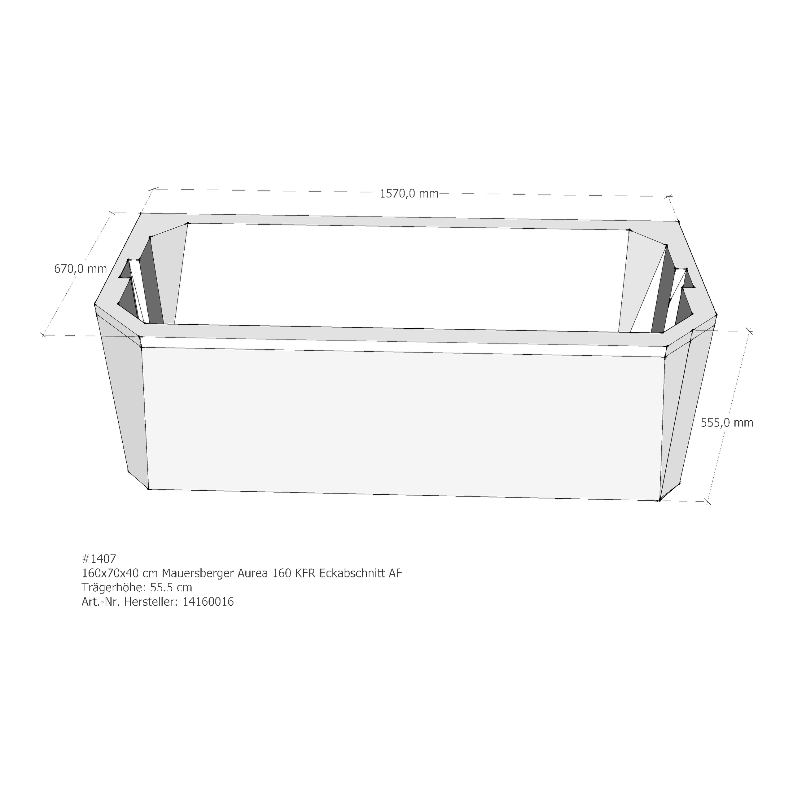 Badewannenträger für Mauersberger Aurea 160 KFR 160 × 70 × 40 cm Badewannenträger für Mauersberger Aurea 160 KFR 160 × 70 × 40 cm