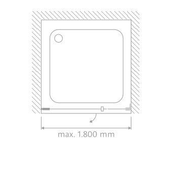 HSK rahmenlose Drehtür mit Nebenteil „Atelier Plan Pur“ Glas Klar hell,