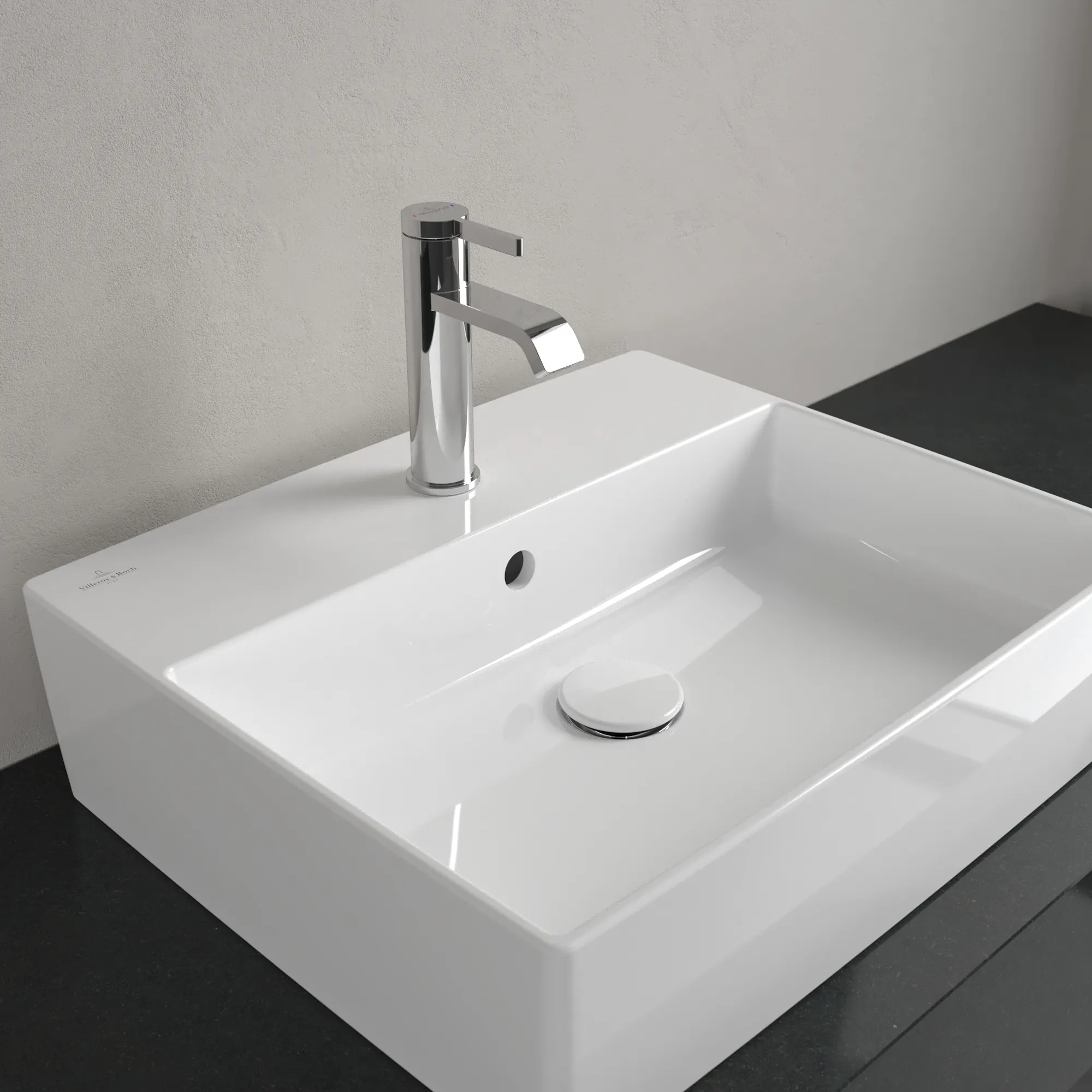Villeroy & Boch Aufsatzwaschtisch aus TitanCeram „Memento 2.0“ 498 × 420 × 139 mm, mit Hahnlochbohrung, Hahnlochposition mittig in Weiß Alpin Villeroy & Boch Aufsatzwaschtisch aus TitanCeram „Memento 2.0“ 498 × 420 × 139 mm, mit Hahnlochbohrung, Hahnlochposition mittig in Weiß Alpin
