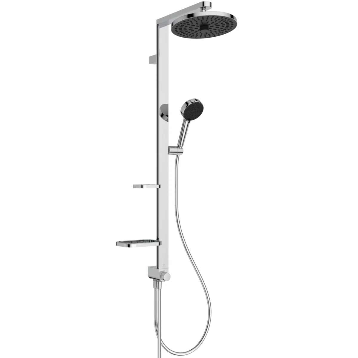Ideal Standard Ceratwist Alu+ Duschsystem, Chrom, Aufputz, 100% recyceltes Aluminium, 2 Strahlarten Hand- und Kopfbrause
