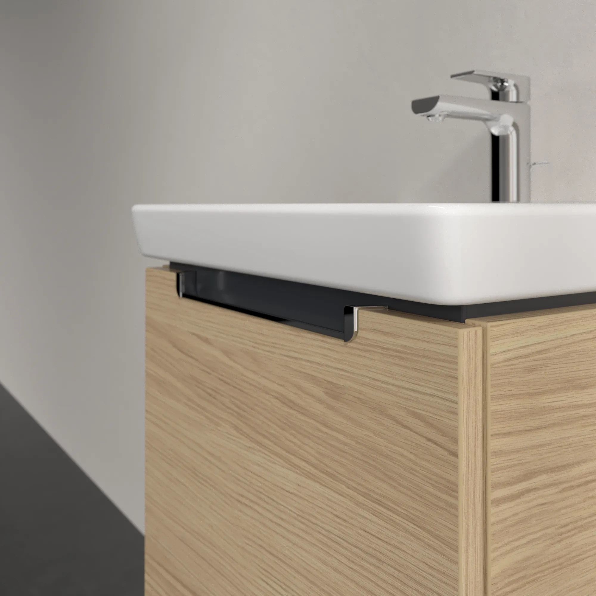Villeroy & Boch Waschtischunterschrank „Subway 2.0“ 485 × 420 × 379 mm Nordic Oak, für Becken mittig, ohne Beleuchtung Villeroy & Boch Waschtischunterschrank „Subway 2.0“ 485 × 420 × 379 mm Nordic Oak, für Becken mittig, ohne Beleuchtung