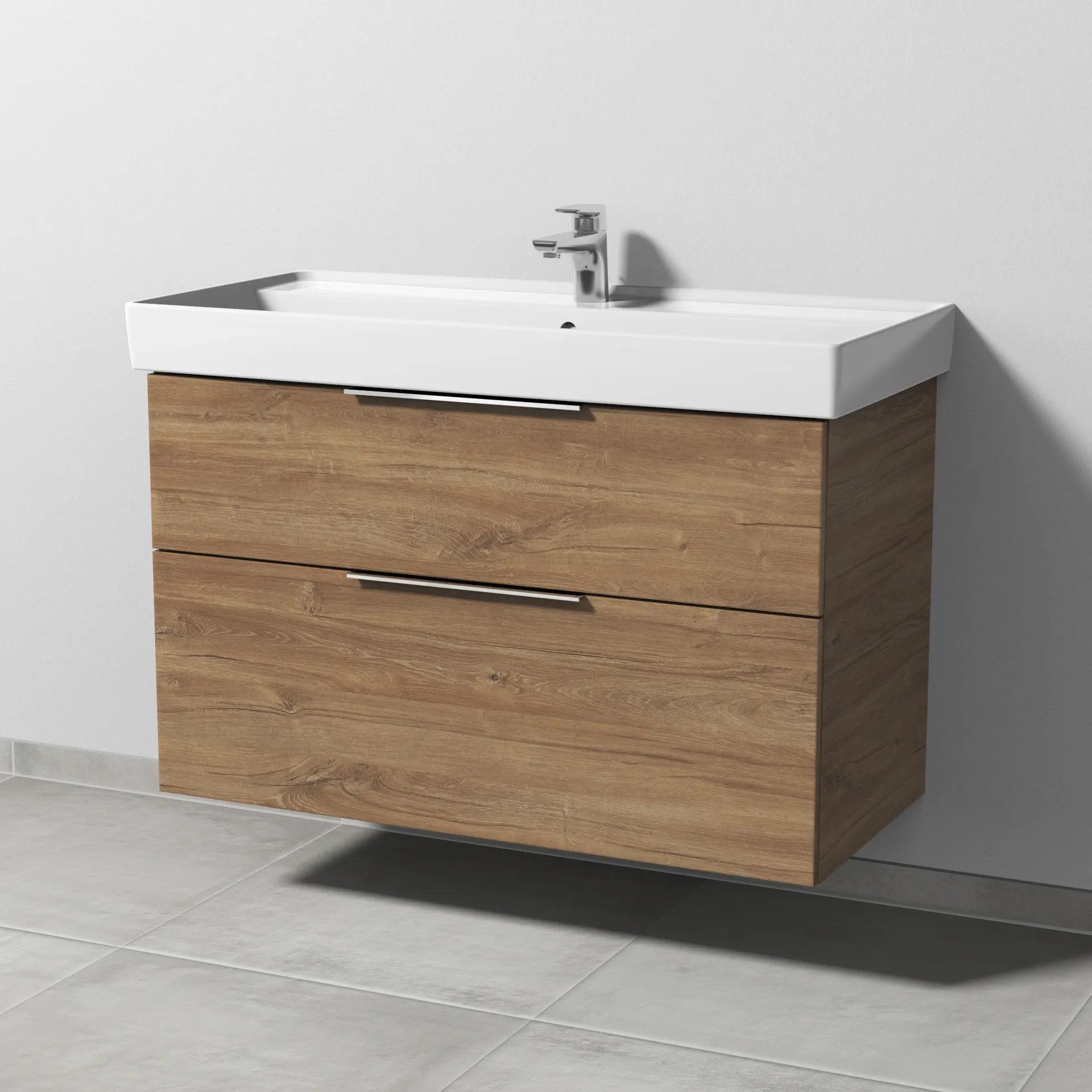 Sanipa Waschtischunterschrank „3way“ passend zu Keramik-Waschtische Collaro von Villeroy & Boch 950 × 588 × 447 mm in Eiche Kansas