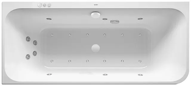 Duravit Whirlwanne „Happy D.2 Plus“ vorwand rechteck 1800 × 800 mm, links mit Combi-System P, in Weiß Duravit Whirlwanne „Happy D.2 Plus“ vorwand rechteck 1800 × 800 mm, links mit Combi-System P, in Weiß