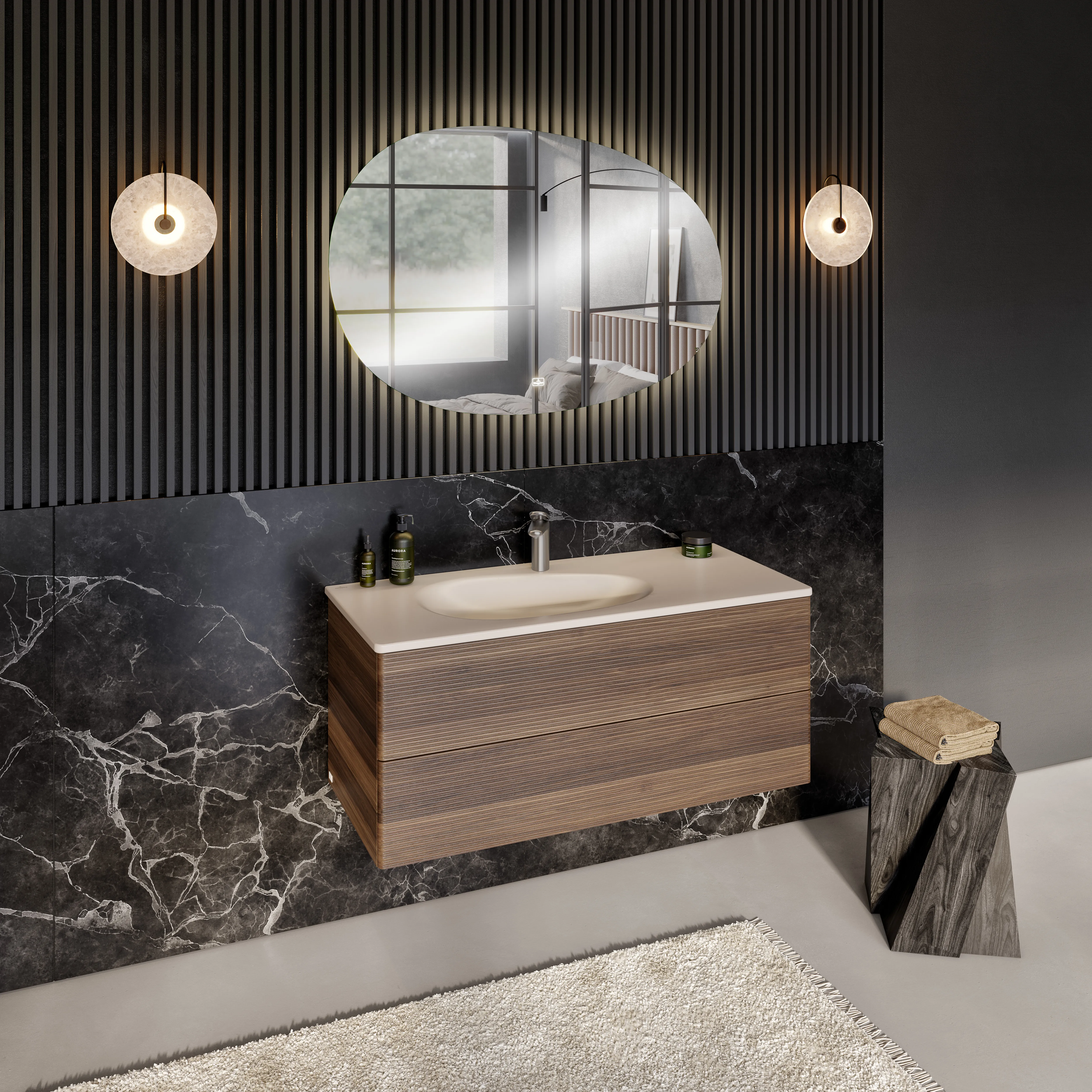 Villeroy & Boch Wandwaschtisch „Antao“ 1200 × 500 × 150 mm, für Becken links in Almond Villeroy & Boch Wandwaschtisch „Antao“ 1200 × 500 × 150 mm, für Becken links in Almond