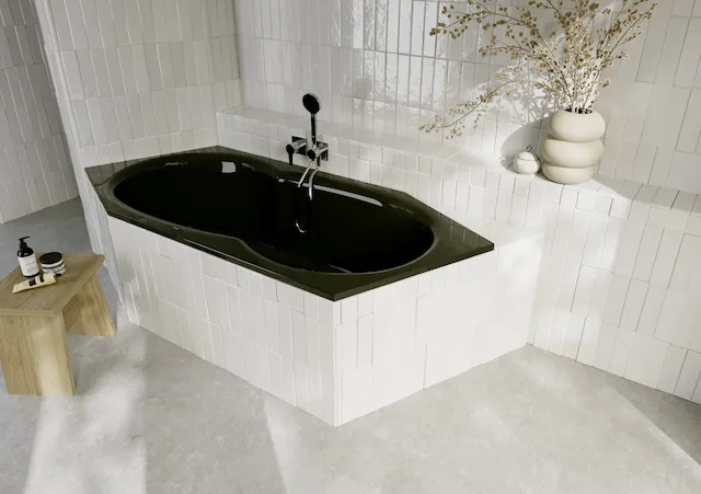Bette Badewanne BW Sonstige Sechseck Metric Midnight 2060x900x450 mm Einbau 2-Sitzer glasierter Titan-Stahl