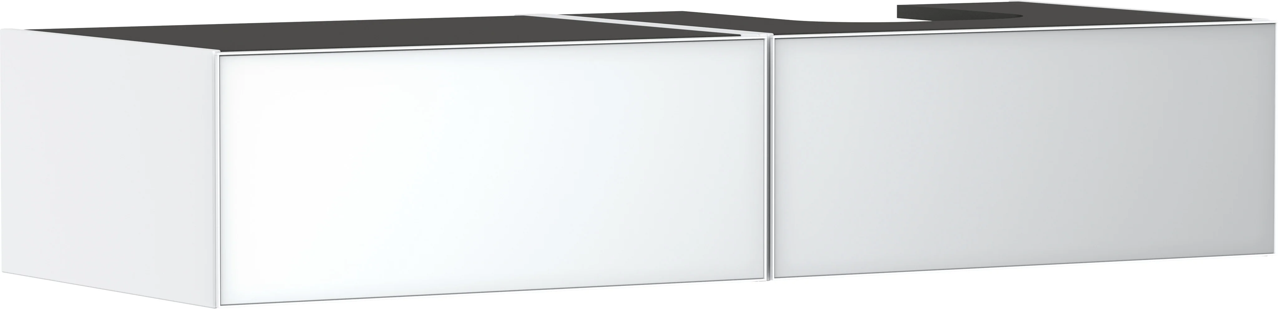 Hansgrohe Xevolos E Waschtischunterschrank Mattweiß 1370x550 mm mit 2 Schubkästen, griff- und geräuschlos, SoftClose, Wandmontage Hansgrohe Xevolos E Waschtischunterschrank Mattweiß 1370x550 mm mit 2 Schubkästen, griff- und geräuschlos, SoftClose, Wandmontage