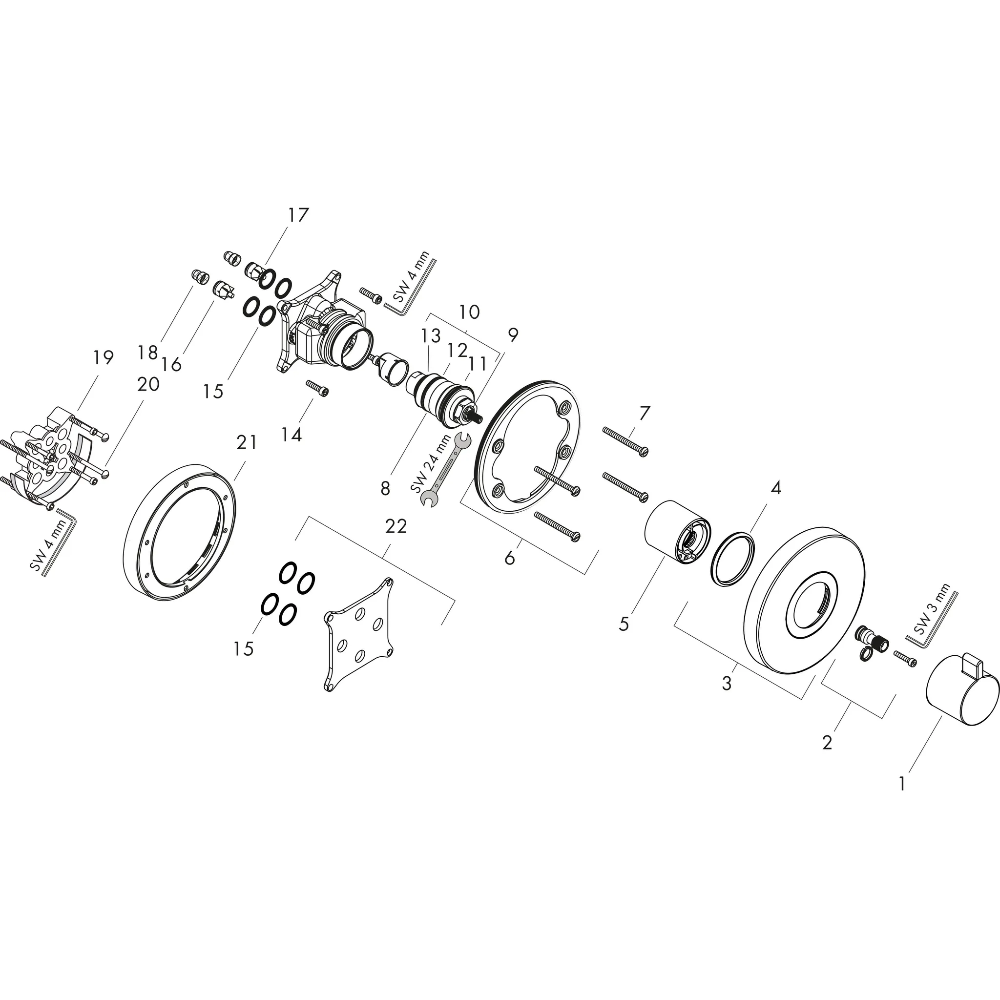 Thermostat Unterputz ShowerSelect S Highflow Fertigset chrom Thermostat Unterputz ShowerSelect S Highflow Fertigset chrom