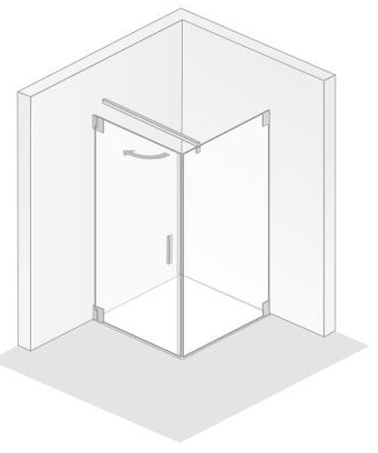 HSK Drehtür mit Seitenwand „K2“ Glas Klar hell HSK Drehtür mit Seitenwand „K2“ Glas Klar hell