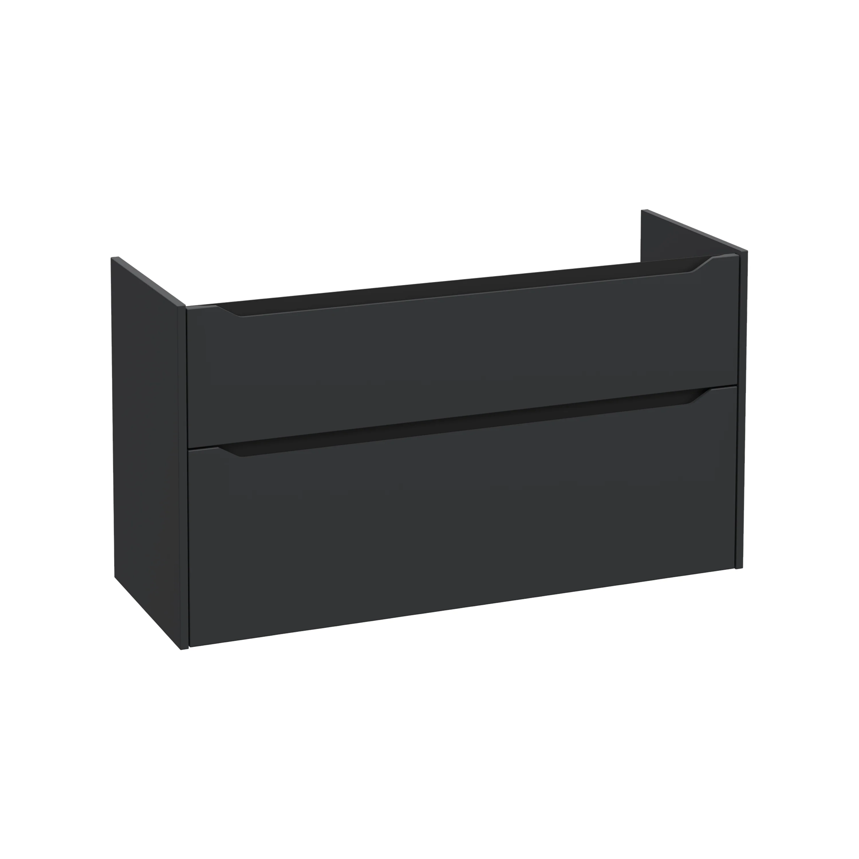 New Integra Square Waschtischunterschrank mit 2 Vollauszügen 117 x 45 x 65 cm (BxTxH) Graphit Matt