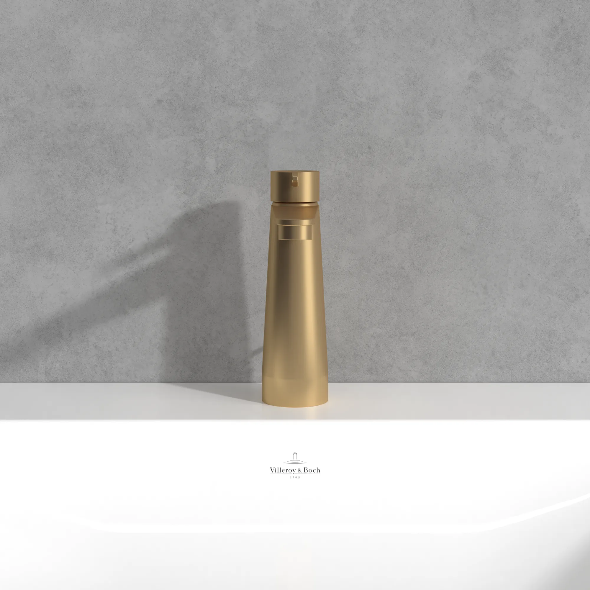 Villeroy & Boch Conum Einhebel-Waschtischarmatur, Brushed Gold, 49x165x169 mm, Keramikkartusche, Laminarstrahl, SmartPressure