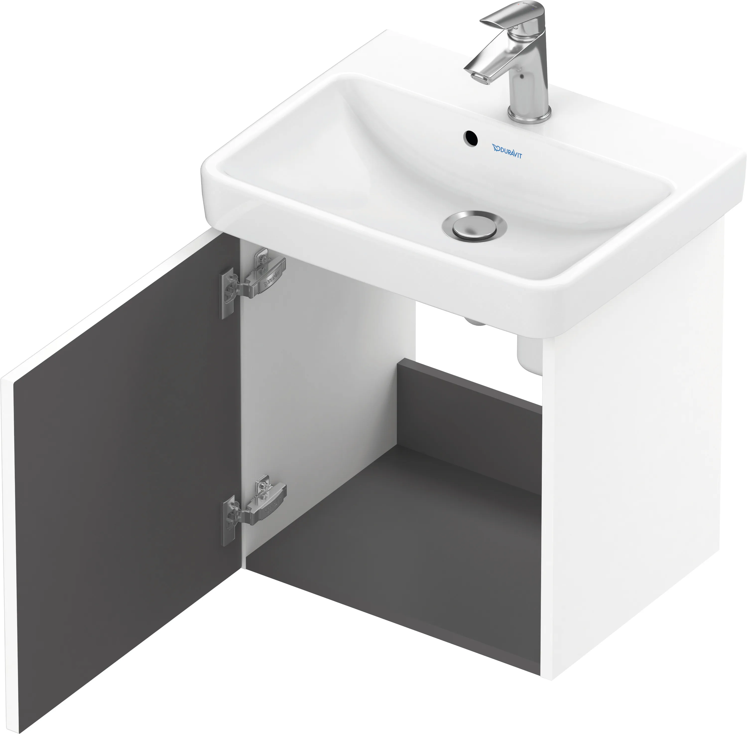 Duravit Waschtischunterschrank wandhängend „No.1“ 44 × 47,8 × 38,6 cm in Beton Matt
