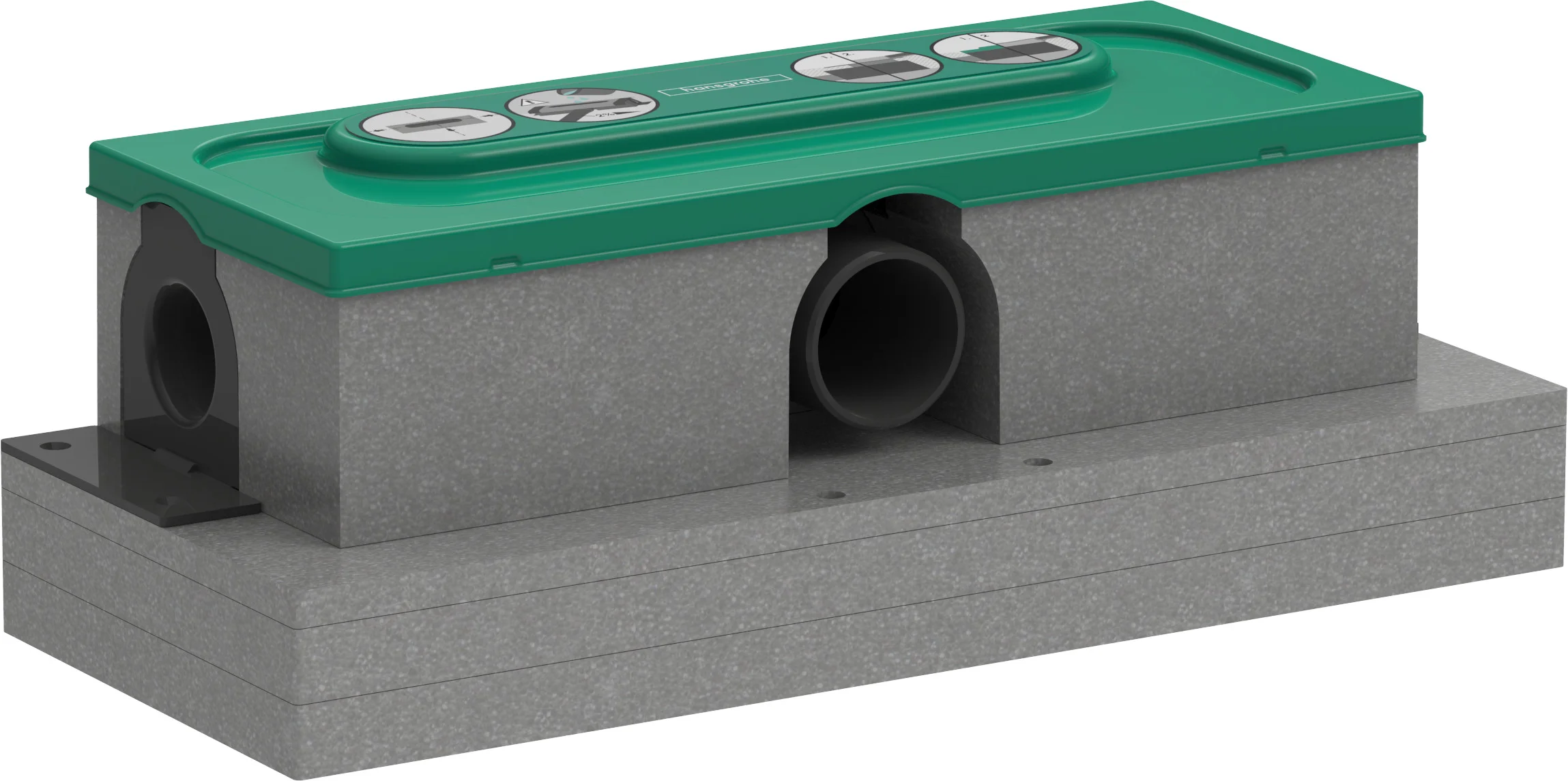 Hansgrohe uBox universal Ablaufgehäuse für Duschrinnen – 3-seitiger Anschluss DN50, waagerechter Auslass, Sperrwasserhöhe 50 mm, Mindestbauhöhe 75 mm Hansgrohe uBox universal Ablaufgehäuse für Duschrinnen – 3-seitiger Anschluss DN50, waagerechter Auslass, Sperrwasserhöhe 50 mm, Mindestbauhöhe 75 mm