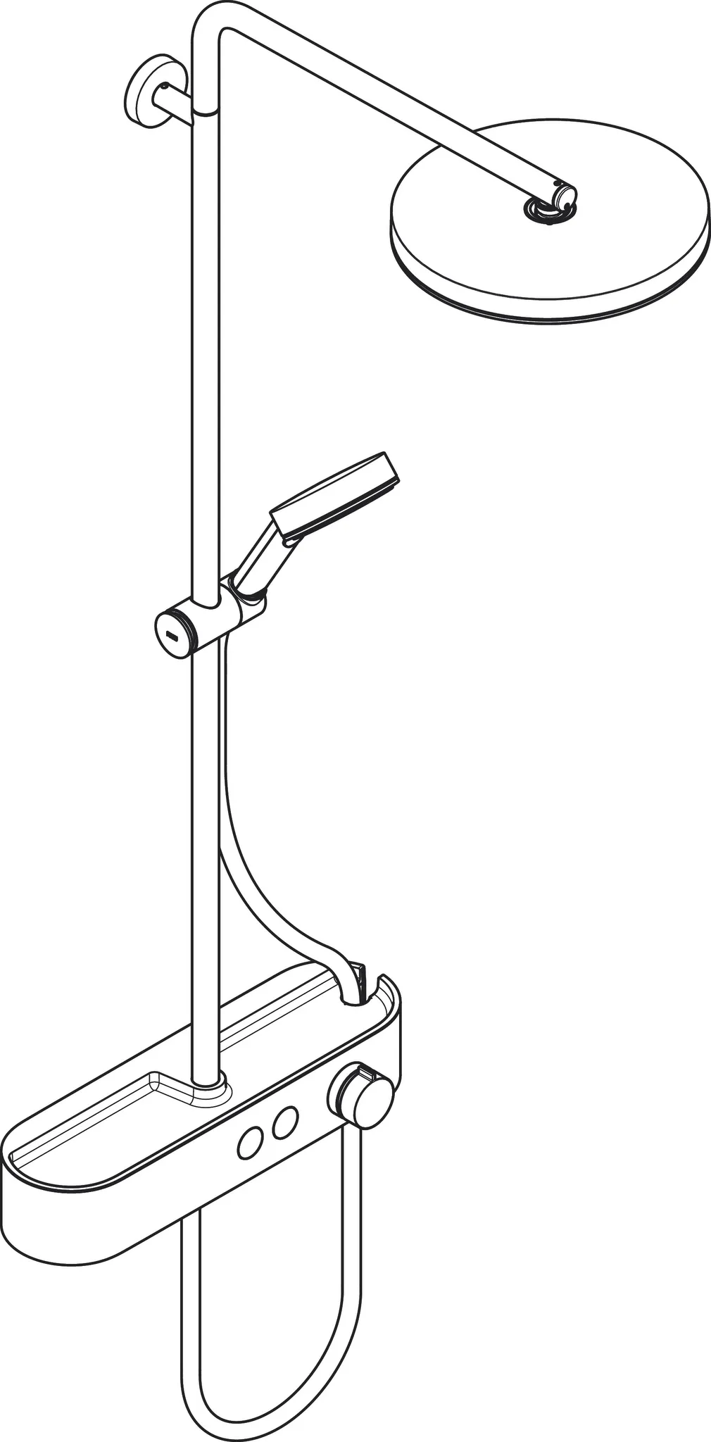 Showerpipe Pulsify 260 1jet mit Brausethermostat Aufputz chrom Showerpipe Pulsify 260 1jet mit Brausethermostat Aufputz chrom