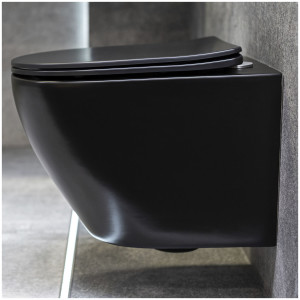 Set Wand-WC mit WC-Sitz spülrandlos „Delos BLM“ 370 × 365 × 485 mm