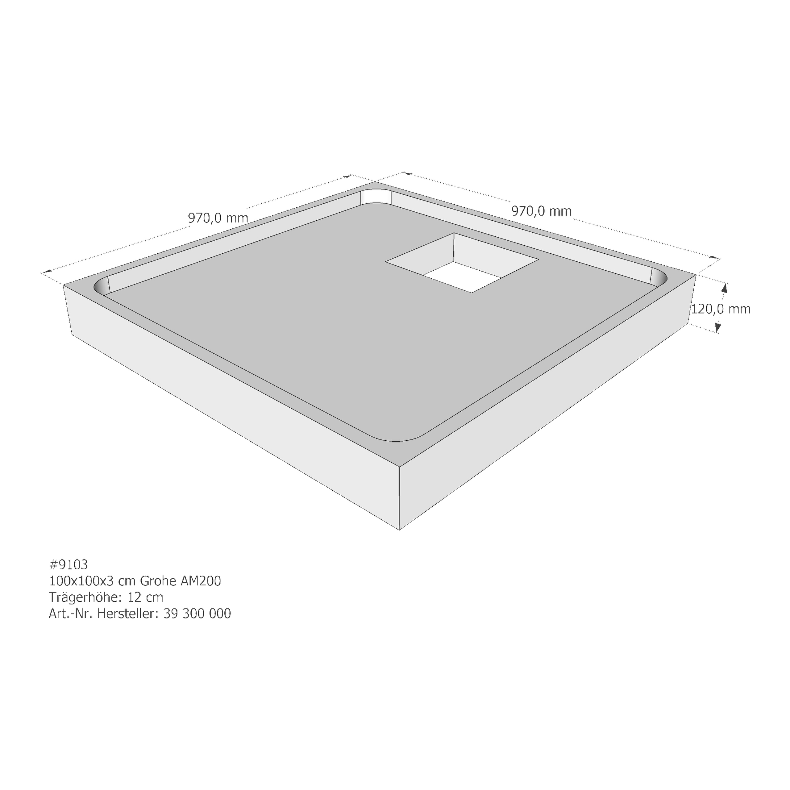 Duschwannenträger für Grohe Acryl Duschwanne 100 × 100 × 3 cm Duschwannenträger für Grohe Acryl Duschwanne 100 × 100 × 3 cm