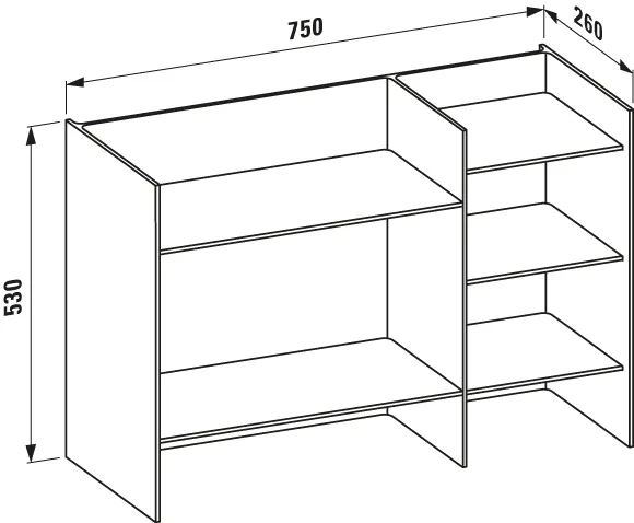 Laufen Regal Kartell by Laufen, 750x260x530, Blau Laufen Regal Kartell by Laufen, 750x260x530, Blau
