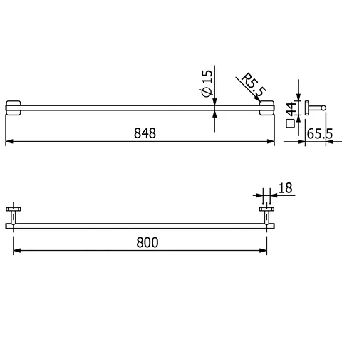 Kludi VELA S Badetuchhalter 800 mm chrom Kludi VELA S Badetuchhalter 800 mm chrom