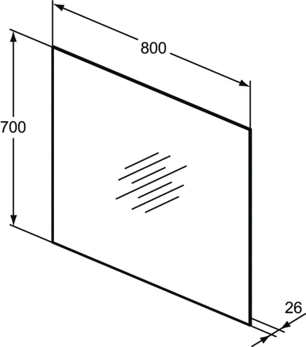 Ideal Standard MIRROR&LIGHT Wandspiegel mit Beleuchtung, 800x26x700mm