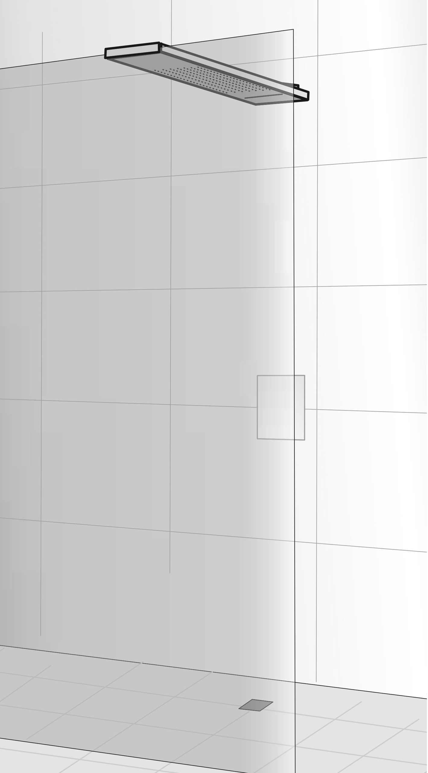 HSK Regentraverse „Lavida Plus“ mit Schwallbrause für Glasaufnahme WALK IN 87,1 cm 