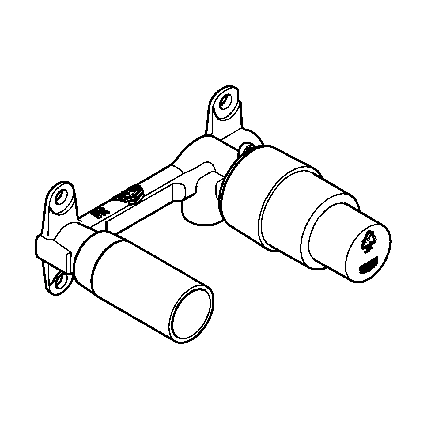 Einhand Unterputz-Universal-Einbaukörper 32635, DN 15, für 2-Loch-Waschtischbatterien, 35 mm Keramikkartusche, Einbautiefe 45 bis 75 mm