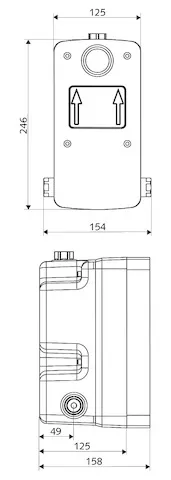 Unterputz-Masterbox WBD-E-T, Mischwasser, Thermostat, Masterbox, 2 Vorfilter, 2 RFV, 2x G 1/2 IG, G 1/2 IG, B 125 mm x H 246 mm x T 158 mm