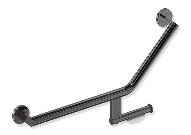 HEWI System 900 Winkelgriff mit WC-Papierrollenhalter, Edelstahl PVD, links, 620 mm Achsmaß