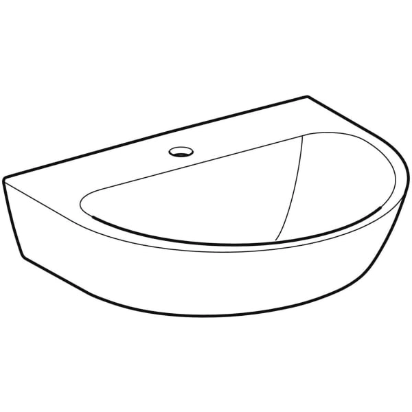 Wandwaschtisch „Renova“, ohne Überlauf, Hahnlochposition mittig 55 × 45 cm in weiß alpin Wandwaschtisch „Renova“, ohne Überlauf, Hahnlochposition mittig 55 × 45 cm in weiß alpin