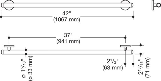 HEWI Haltegriff „System 800K“ in Rubinrot