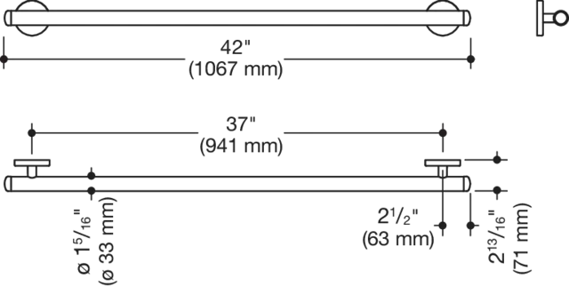 HEWI Haltegriff „System 800K“ in Sand HEWI Haltegriff „System 800K“ in Sand
