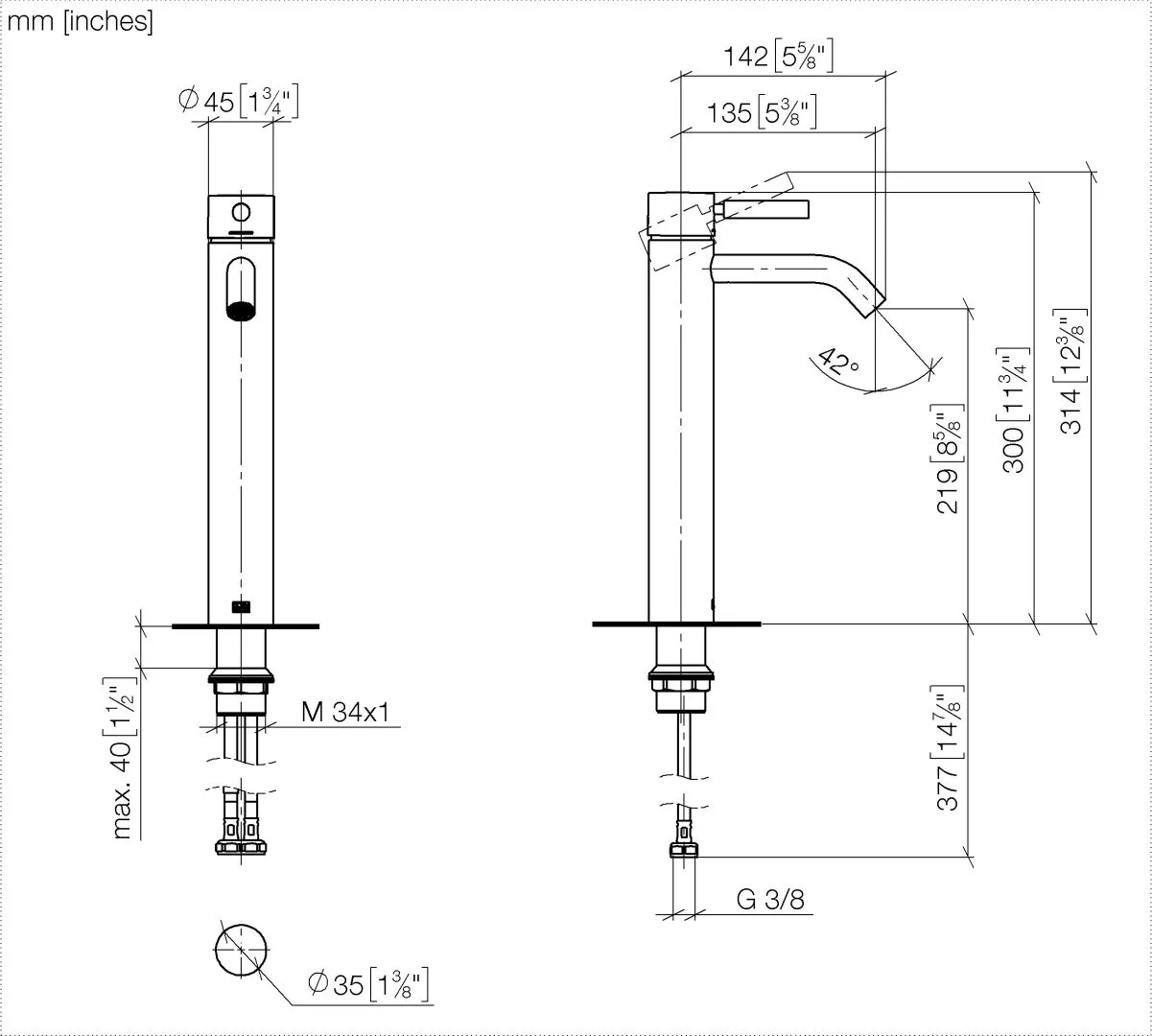 Waschtisch-Einhandbatterie mit erhöhtem Standfuß ohne Ablaufgarnitur META Chrom 33537660 Waschtisch-Einhandbatterie mit erhöhtem Standfuß ohne Ablaufgarnitur META Chrom 33537660